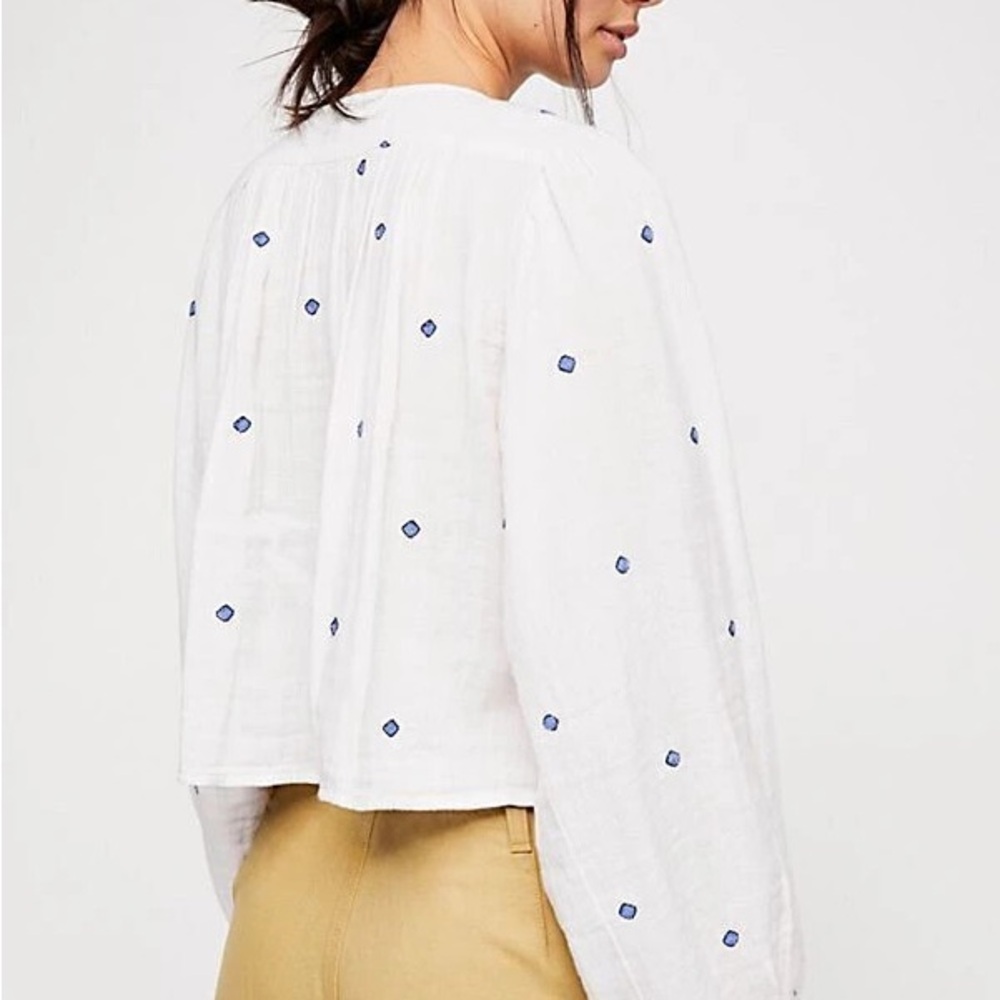 FREE PEOPLE Anthropologie Enter Loveland Blouse size Medium Bohemian. - Picture 5 of 11